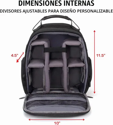 Vista 2 de USA Gear Mochila compacta para drones – Funda para dron cuadricóptero RC compatible con DJI Mini 4K, DJI Mini 3, AVIALOGIC, Controller y más Negro