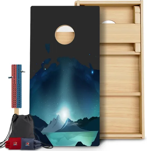 Vista 24 de CornholeGamesUSA Pro - Juego de tablas de Cornhole Fabricado en Estados Unidos Abedul báltico 3/4 Sin rebote Patas triples gruesas Dos 132