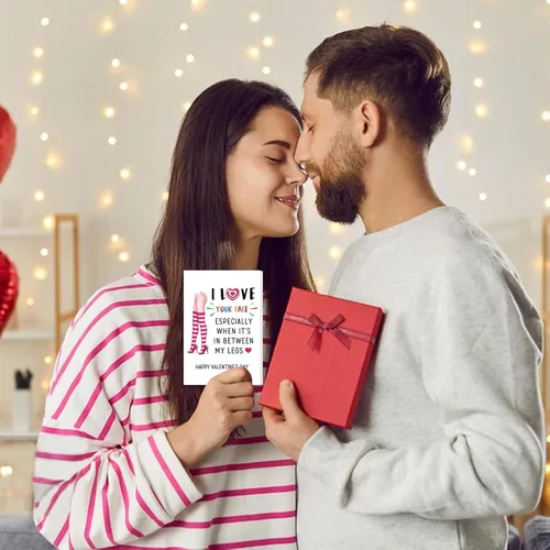 Vista 5 de JUESMOS Divertida tarjeta del día de San Valentín para él, marido, novio, tarjeta traviesa del día de San Valentín para marido, hombres, prometido
