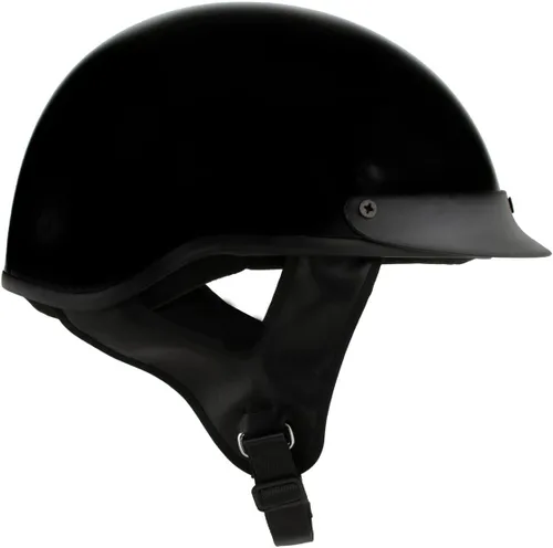 Vista 7 de Milwaukee Helmets MPH9719DOT - Casco de media motocicleta con diseño de lunares 'Momentum', negro brillante, para hombres y mujeres, con visera