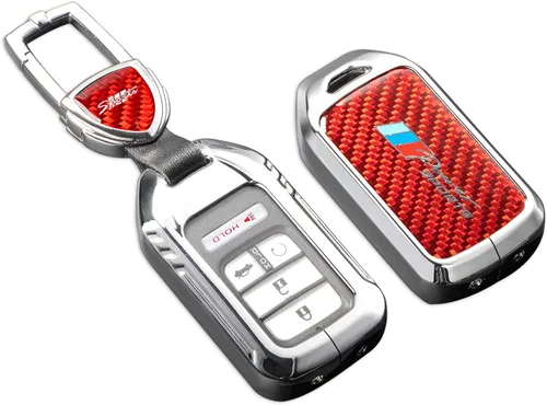 Vista 17 de Funda para llavero BMW con llavero, fibra de carbono real, protección de aleación de zinc, compatible con BMW 1 3 4 5 6 7 Series X1 X3 X4 M5 M6 GT3