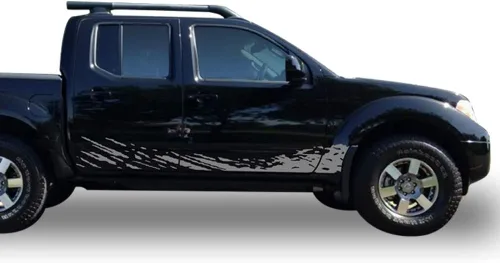 Vista 8 de Adhesivo adhesivo de vinilo para salpicaduras de barro compatible con Nissan Frontier Navara 2004-Present (negro)