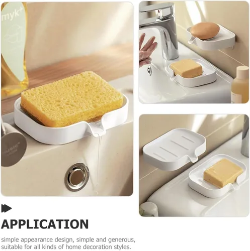 Vista 6 de Alipis Jabonera de baño autodrenante, jabonera ahorradora de jabón para ducha, baño, cocina, fregadero, bañera, esponjas de afeitar, suministros