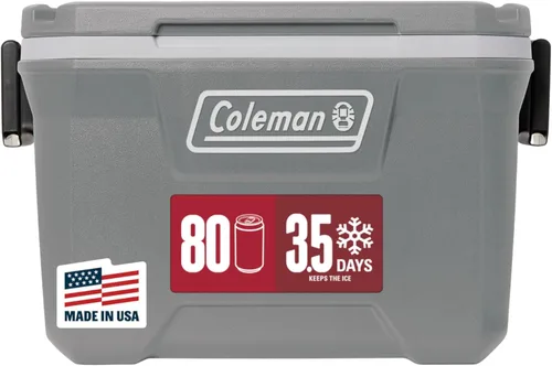 Vista 9 de Coleman Classic Series Insulated Portable Cooler, Leak-Resistant Outdoor Hard Cooler Keeps Ice up to 5 Days, 52/70/120/150 Quart