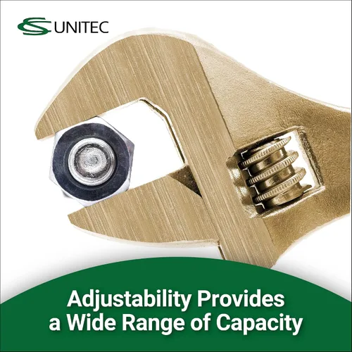 Vista 5 de CS Unitec Llave ajustable sin chispas y no magnética Herramienta de bronce de aluminio de 6 pulgadas, certificado TUV y libre de berilio