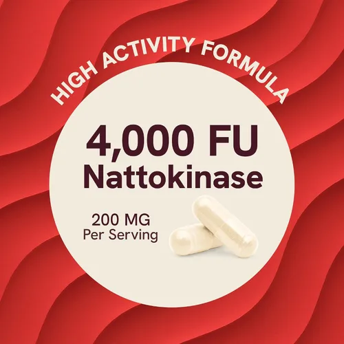 Vista 2 de Suplemento de nattoquinasa 4000 FU Apoya la circulación saludable y mantiene los niveles de fibrina Nattokinase 4000 FU por porción Derivado