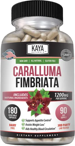 Vista 10 de Kaya Naturals - Suplemento Caralluma Fimbriata de 1200 mg de alta potencia Soporte de resistencia natural de máxima resistencia, cápsulas