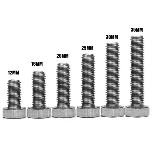Vista 5 de Tornillos universales M7 Tornillos de cabeza hexagonal de 0.039 pulgadas de paso fino Tornillo de acero inoxidable (M7x25-1.0 / SS)