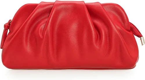 Vista 11 de CHARMING TAILOR Bolso tipo sobre elegante de cuero vegano suave con pliegues de PU para mujer Soft PU leather