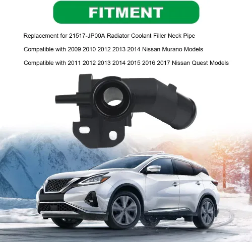 Vista 2 de Cuello de relleno de refrigerante del radiador compatible con 21517-JP00A Nissan Murano Repuesto para Nissan Murano 2009-2014, Questx 2011-2017