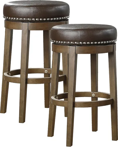 Vista 18 de Lexicon Blueridge Taburete giratorio de altura de comedor (juego de 2), 19.5 pulgadas SH, negro