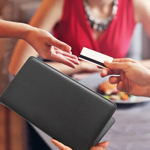 Vista 7 de CoBak Presentadores de Cheques para Restaurante, Soporte para Tarjetas de Cheques de Invitados, Soporte para Facturas de Restaurante, Presentadores