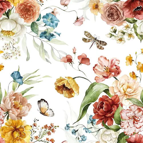 Vista 10 de VaryPaper Papel tapiz floral vintage para despegar y pegar, 17.7 x 78.7 pulgadas, papel tapiz de peonía de acuarela, papel de contacto floral, papel