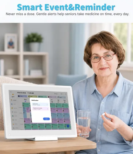Vista 6 de 10.1 inch Digital Calendar Wall Touch Screen Electronic Calendar – Interactive Smart Family Planner, No Subscription, Chore Chart, Meal Planner