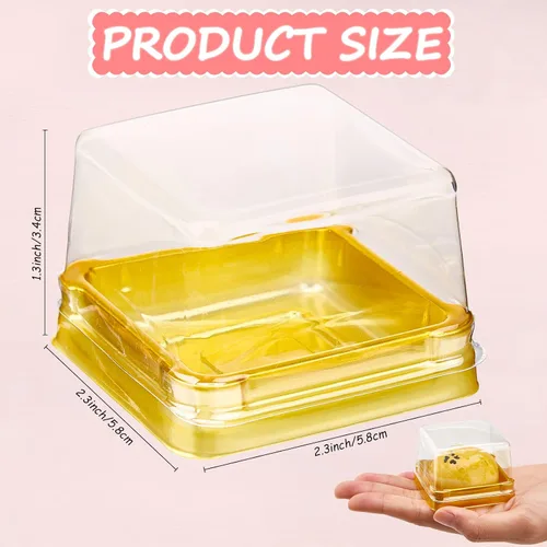 Vista 2 de 400 recipientes transparentes de postre para cupcakes con tapas, caja individual para cupcakes, caja de plástico para tartas, cajas individuales