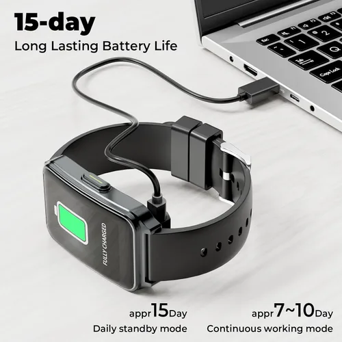 Vista 7 de Rastreador de fitness (Responder/Hacer llamada), reloj inteligente con monitor de frecuencia cardíaca 24/7, monitor de oxígeno en sangre Spo2