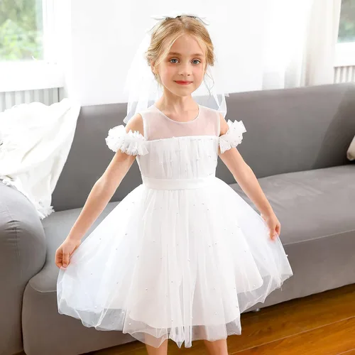 Vista 6 de Gripooaven Vestidos de flores para niñas de 3 a 8 años para cumpleaños, boda, fiesta, Amarillo