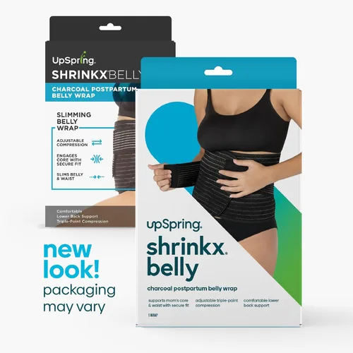 Vista 9 de Upspring Shrinkx Belly Charcoal Postpartum Belly Wrap, Adjustable Postpartum Belly Band to Support, Slim and Smooth After Baby