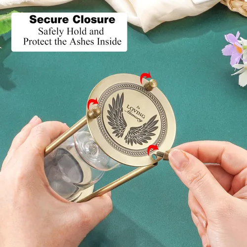 Vista 6 de Urna mediurma de reloj de arena para cenizas para cenizas para hombres y mujeres, urna de cremación para cenizas, urna conmemorativa de recuerdo