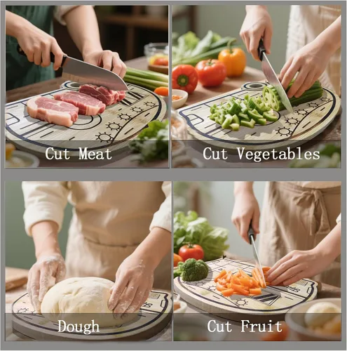 Vista 5 de Tabla de cortar grande para autocaravana, tabla de cortar de madera para cocina, bandeja de servir y tabla de cortar, regalos únicos de RV