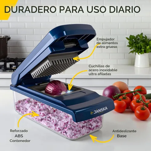 Vista 3 de UltraChop Todo en 1, Picadora de Verduras Resistente de 12 Cuchillas, Contenedor Picador de Alimentos, Espiralizador, Rebanadora Mandolina Picadora