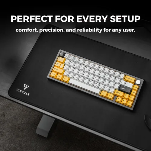 Vista 6 de Virtusx Alfombrilla de mouse grande para juegos con bordes cosidos, alfombrilla de escritorio extendida para computadora, tela microtejida superior