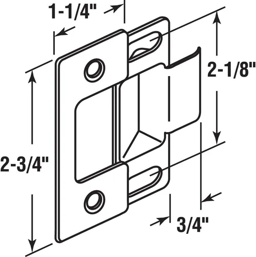 Vista 2 de Prime-Line U 10278 - Cerradura de puerta ajustable de dos piezas, cromada (paquete individual)