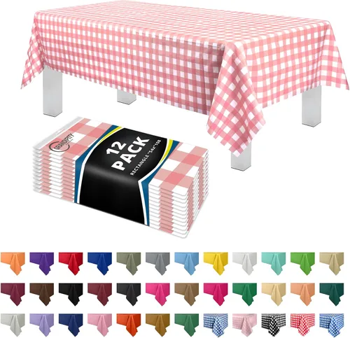 Vista 38 de Mantel de plástico de alta calidad - 54 in. x 108 pulgadas. Grandipity - Mantel rectangular (6 y 12 unidades), Agua (Aqua)