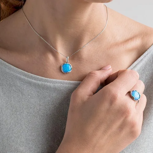Vista 19 de 925 Sterling Silver Gemstone Necklace Women - Gemstone Pendant Necklace Silver- Birthstone Necklace - Silver Jewelry for Women- Minimalist Jewelry
