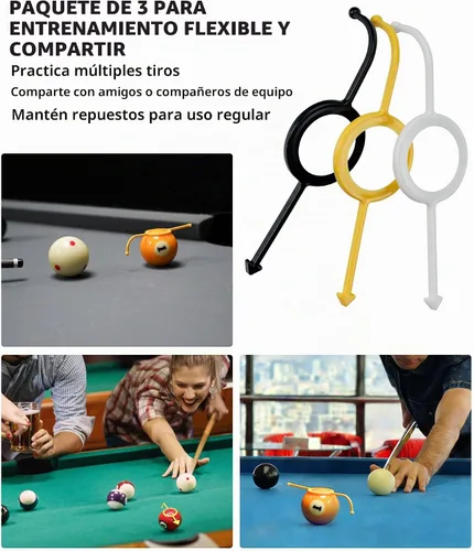 Vista 5 de CRICAL Paquete de 3 entrenadores de billar, ayuda para apuntar a la práctica de precisión y el desarrollo de habilidades, diseñado