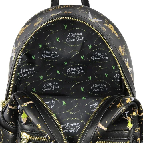 Vista 5 de Loungefly Disney Tinkerbell Neverland Treasure Map - Mini mochila con estampado Little Little Of Pixie Dust Negro