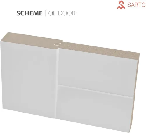 Vista 5 de SARTODOORS Interior sólido francés 36 x 80 pulgadas Quadro 4522 seda blanca con vidrio transparente Marco de panel individual regular manija
