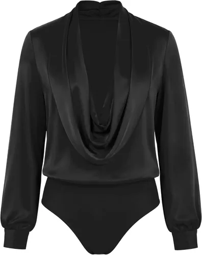 Vista 4 de Camisa de baile de salón moderna latina para hombre Negro