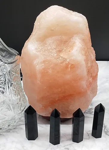 Vista 2 de Luckeeper Varitas de cristal curativo Obsidiana negra de 2 pulgadas 6 terapias de meditación de chakras de Reiki facetadas, 4