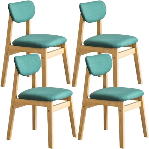 Vista 13 de YVYKFZD Dining Chairs Set, Solid Wood Kitchen Chairs, Upholstered Dining Room Chair with Curved Backrest, Living Room Chair with Removable Fabric