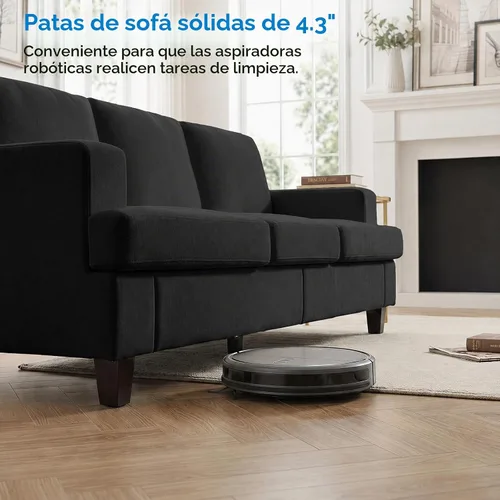 Vista 8 de Mjkone Juego de sofá de 2 piezas de 82 pulgadas, 3 plazas y sofá biplaza Gris oscuro