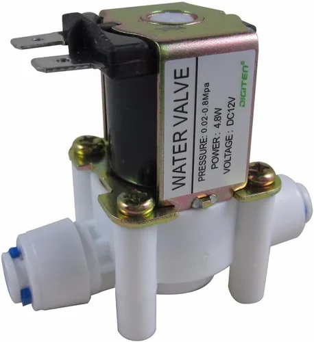 Vista 8 de DIGITEN DC 12V 1/4" válvula electromagnética del agua de la alimentación de la entrada de conexión rápida N/C normalmente cerrada ninguna presión