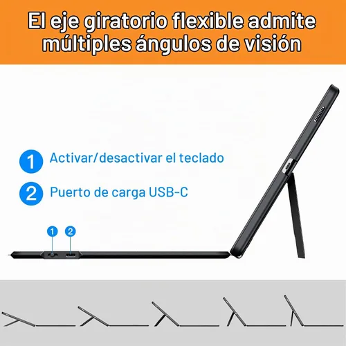 Vista 4 de Funda magnética con teclado desmontable para Samsung Galaxy Tab S6 Lite 10.4