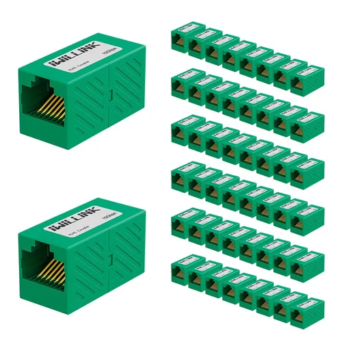 Vista 11 de iwillink Conector Ethernet RJ45, hembra a hembra, paquete de 5, color negro