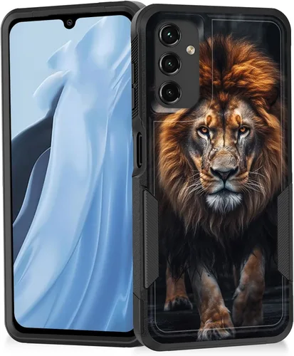 Vista 151 de Funda para Galaxy A14 5G, resistente de doble capa híbrida de policarbonato duro, goma suave, a prueba de golpes, funda protectora resistente