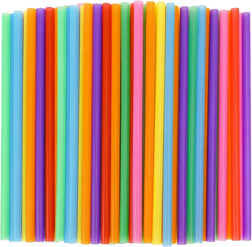 Vista 18 de Tomnk 300 pajitas desechables, pajitas de plástico de 8.25 pulgadas, pajitas de plástico para vasos y café helado 0.24" Wide Food-Grade BPA-Free