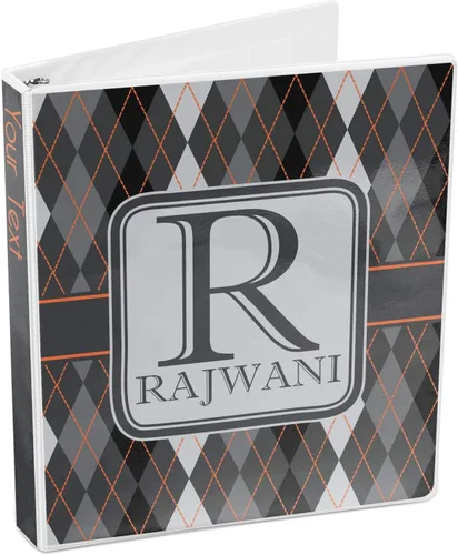 Vista 4 de Carpeta personalizada de 3 anillas moderna y elegante con rombos - 1 pulgada