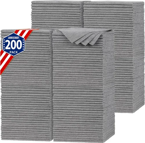 Vista 15 de FIXSMITH Paño de Limpieza de Microfibra - Paquete de 48, Toallas de Limpieza Multifuncionales, Tamaño: 12 x 16 pulgadas, Trapos de Limpieza