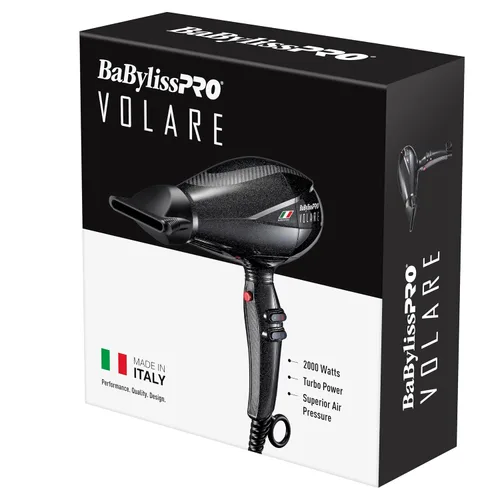 Vista 4 de BaBylissPRO Nano Titanium Italian Volare Hair Dryer - Professional 2000 Watt Blow Dryer Negro