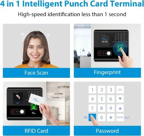 Vista 11 de NGTeco Reloj de tiempo APP para pequeñas empresas, 4 en 1, Plug & Play Negro