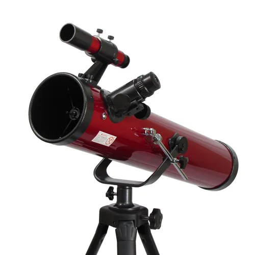 Vista 4 de Carson Red Planet - Telescopio reflector newtoniano de 35-3.071 x 2.992 in (RP-100), rojo