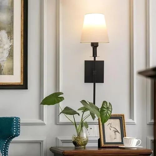 Vista 7 de Juego de 2 apliques de pared a pilas, luz de pared recargable negra con control remoto inalámbrico regulable, 12 modos de color, aplique de batería