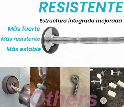 Vista 2 de 4 puertas universales para bebé, varilla roscada para husillo, pieza de tornillo de repuesto M8 (0.315 in) para puertas de seguridad montadas a Negro