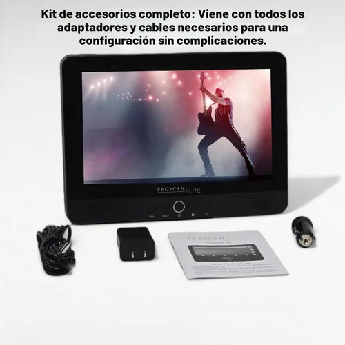 Vista 4 de Proscan Elite 10.1" 1280x800 IPS, Quad Core Tablet/DVD portátil Combo 2GB/32GB Almacenamiento Android 11, cámara frontal de 2 mp, 1 puerto HDMI