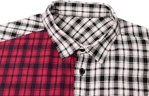 Vista 3 de Camisa sin mangas a cuadros para hombre, camisas vaqueras con botones